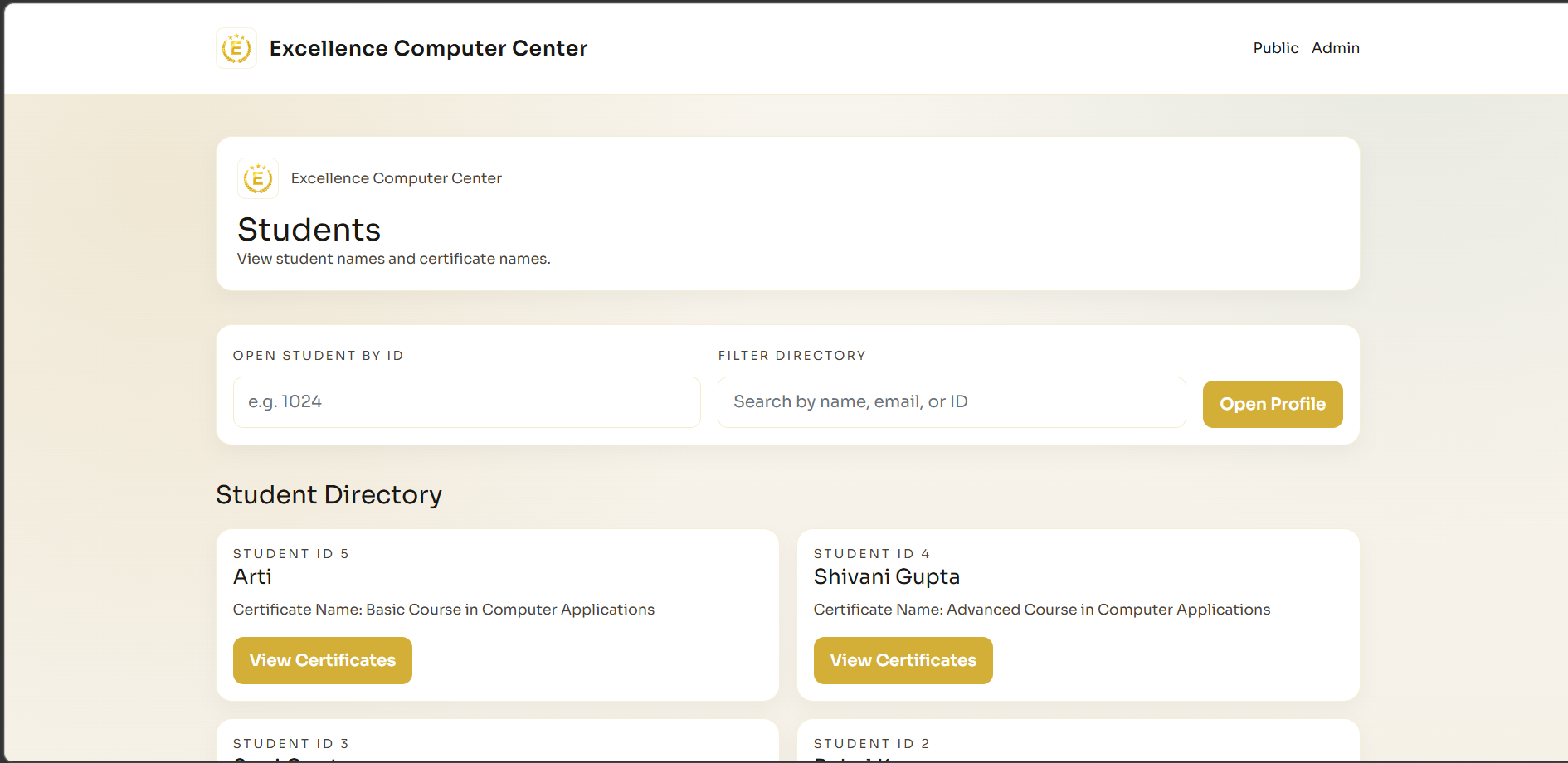 Certificate Issuance System